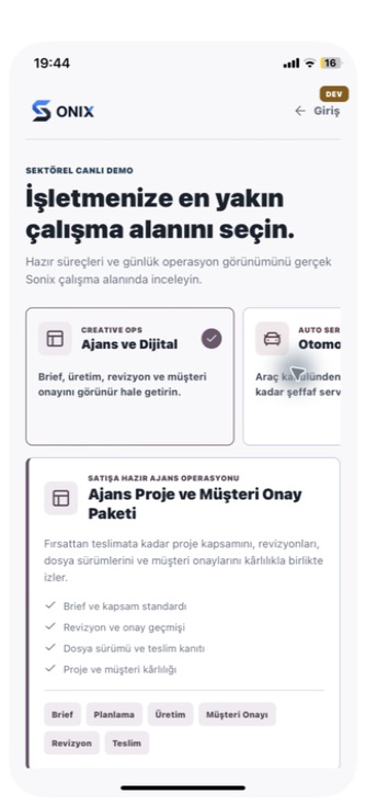 IVMEON Ajans ve Dijital sektörel paket ekranı